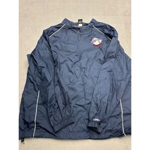 Rawlings Mens XL San Diego Padres CNLL Quarter Zip Windbreaker Jacket Navy Blue